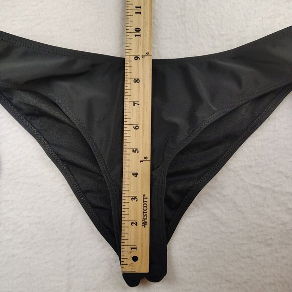 Black Strapless Cinched Strapless Bikini Sz Large - Picture 9 of 10